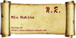 Miu Rubina névjegykártya